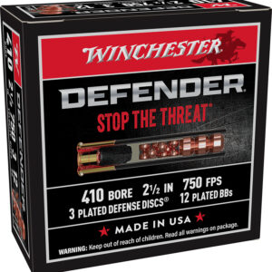 Winchester Ammo S410PDX1 PDX1 Defender  410Gauge 2.50" 3Defense Discs 12BBs Shot 10 Per Box/10 Case