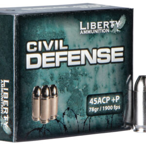 Liberty Ammunition LACD45013 Civil Defense 45ACP+P 78gr Lead Free Fragmenting Hollow Point 20 Per Box/50 Case