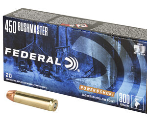 Federal Power-Shok Rifle Ammunition .450 Bushmaster 300 gr JHP 1900 fps 20/ct 450BMB