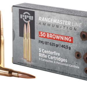 PPU Rangemaster Rifle Ammunition .50 BMG 625gr FMJ 2940 fps 5/ct