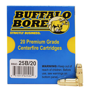 Buffalo Bore Ammunition 25B20 Heavy Strictly Business 357Sig 125gr Full Metal Jacket Flat Nose 20 Per Box