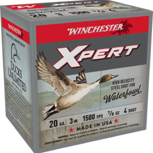 Winchester Xpert High Velocity Ammunition 20 Gauge 3" 7/8 oz #4 Non-Toxic Plated Steel Shot Box of 25 WEX2034