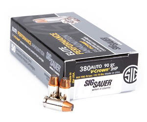 SIG AMMO 380ACP 90GR JHP 50RD
