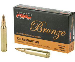PMC Bronze Rifle Ammunition .223 Rem 55 gr FMJ 2900 fps 20/ct 223A