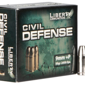 Liberty Ammunition LACD9014 Civil Defense 9mmLuger+P 50gr Lead Free Fragmenting Hollow Point 20 Per Box