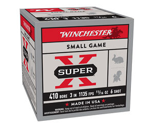 Winchester Super-X High Brass Ammo 410 Bore 3" 11/16 Oz #6 Shot - 410 Bore 3" 11/16 Oz #6 Shot 25/Box X4136