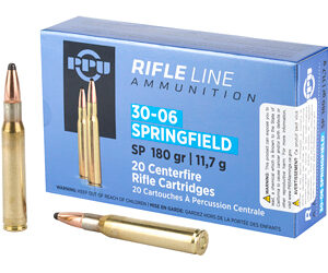 PPU Rifle Ammunition .30-06 Sprg 180 gr SP 2910 fps 20/ct PP30063