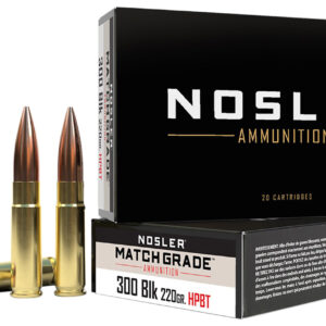 Nosler NOS51275 300 AAC Blackout 220 Grain Custom Competition 20 Round