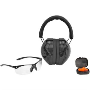 RANGE KIT WITH PASSIVE MUFFS, EAR PLUGS AND SHOOTING GLASSES | AP60220