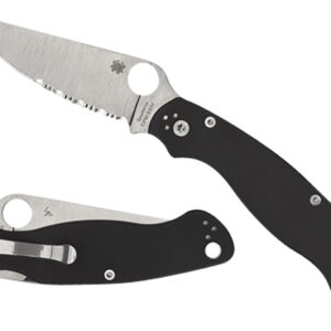Spyderco C36GP2 Military 2  4" Folding Plain Stonewashed CPM S30V SS Blade/Black Textured G10 Handle Includes Pocket Clip
