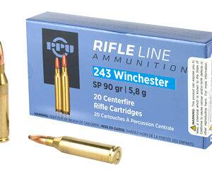 PPU Rifle Ammunition .243 Win 90 gr SP 3100 fps 20/ct PP2431