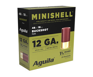 Aguila Minishell 12 Gauge 1-3/4" #4 Buck/#1 Buck 5/8 oz 25rds Shotshell - Compact for Powerful Defense - 1CHB1385 1CHB1385
