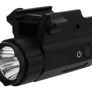 TacFire FLP360C 360 Lumen Pistol Flashlight (Compact-Sized)  Black White CREE LED