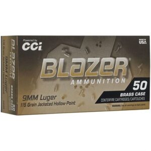 BLAZER BRASS HP 9MM LUGER 115GR JACKETED HOLLOW POINT 50/BOX