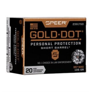 357 MAGNUM 135GR GOLD DOT HOLLOW POINT SHORT BBL 20/BOX