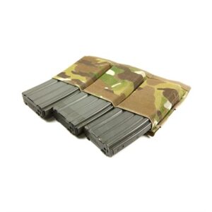 TRIPLE M4 MAGAZINE POUCH MOLLE MOUNT MULTICAM