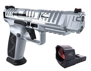Century Arms SFx Rival-S w/MeCanik MO2 Optic 9MM 5" 18RD 2-Mags Chrome w/Black Controls Steel Frame HG7607CN