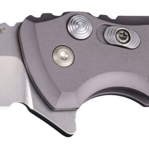 Hogue 24162 X1 MicroFlip 2.75" Folding Wharncliffe Plain Tumble Polish Tumble Polish CPM 154 SS Blade/Matte Gray Anodized Aluminum Handle Includes Pocket Clip