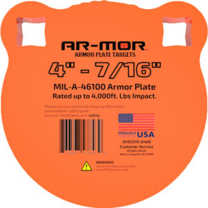 AR-MOR 4" MIL46100 STEEL GONG - 7/16" THICK STEEL ORANGE ROUND