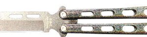 BEAR & SON BUTTERFLY KNIFE - 2.38" GALAXY PWDR COAT SPR PN