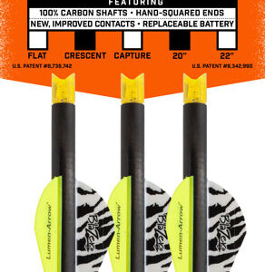 LUMENOK XBOW ARROW 20" CARBON - HD ORANGE CRESCENT NOCK 3PK