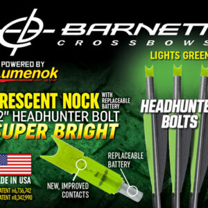LUMENOK XBOW ARROW 22" BARNETT - HEADHUNTER GREEN CRESCENT 3PK