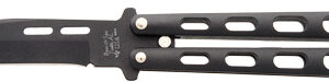 BEAR & SON BUTTERFLY KNIFE - 3.58" BLACK TANTO BLADE