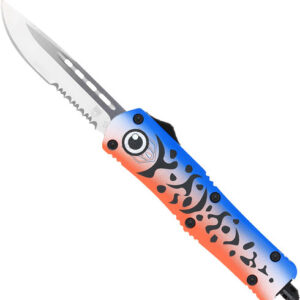 COBRATEC MEDIUM FS3 OTF BLUE - LURE 3" DROP POINT SERRATEDSS