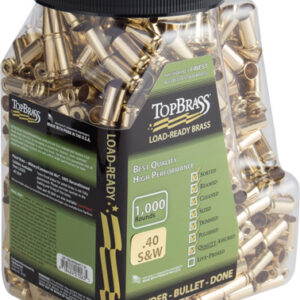 TOP BRASS ONCE FIRED UNPRIMED - BRASS 40 SW 1000 PACK JUG