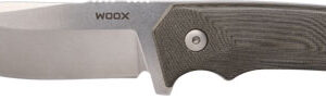 WOOX KNIFE ROCK 62 FIXED BLADE - 4.25" GREY MICARTA PLAIN HNDL
