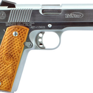 TRISTAR AMERICAN CLASSIC CMNDR - 1911 45ACP 4.5" CHROME/WOOD