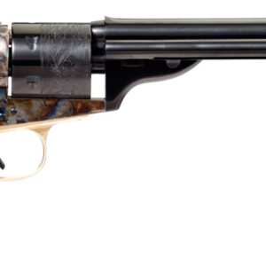 Taylors & Company 550714 Cavalier Open-Top 38 Special Caliber with 7.50" Blued Finish Barrel, 6rd Capacity Blued Finish Cylinder, Color Case Hardened Finish Steel Frame & Black Polymer Grip
