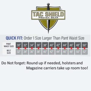 TAC SHIELD QR GUN BELT 1.5 INCH BLACK LG 38-42 INCH QUICK RELEASE BUCKLE REINFORCED DOUBLE WALL