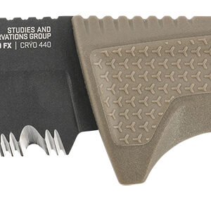S.O.G SOG17220457 Recondo FX 4.60" Fixed Part Serrated Satin TiCN Cryo 440C SS Blade FDE Overmolded Rubberized Grip, Includes Sheath