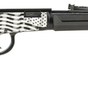 Rossi RL22181SYEN11 Rio Bravo  Lever Action 22 LR 15+1 18" Round Barrel, Black, Polished US Flag Engraved Rec, Synthetic Stock, Fiber Optic Sights
