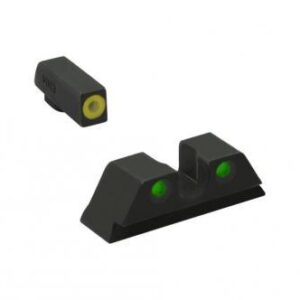 Meprolight ML40224 Hyper-Bright Yellow Ring Front/Green Rear Sights for Glock Models: 17 17L 19 22 23 24 25 31 32 33 34 35 36 37 38 39