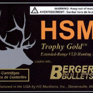 HSM 300RUM168VLD Trophy Gold Extended Range 300 RUM 168 gr Berger Hunting VLD Match 20 Per Box/ 20 Case