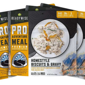 ReadyWise RW05190 Outdoor Food Kit Homestyle Biscuits & Gravy 2 Servings Per Pouch, 6 Per Case