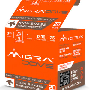 Migra Ammunitions M20LF7.5-9  Dove 20Gauge 2 3/4" 1oz 7.5/9Shot 25 Per Box/10 Case