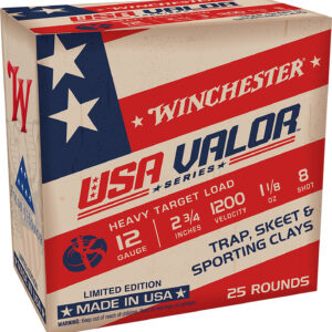 Winchester Ammo USAV128 USA Valor  12Gauge 2.75" 1 1/8oz 8Shot 25 Per Box/10 Case