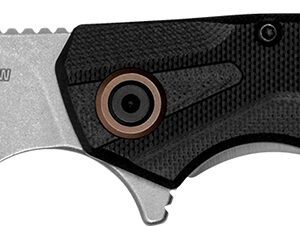 Kershaw 2078 Strata  4" Folding Cleaver Plain Stonewashed D2 Steel Blade, Black Bead Blasted G10/SS Handle