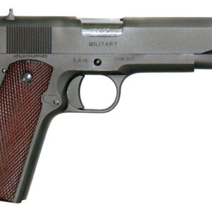 Global Defense GDMILBK455 Military  45 ACP 9+1 5" Barrel, Overall Mil-Spec Matte Black Finish Steel, Serrated Slide, Textured Wood Grip, Grip Safety Includes Magazine