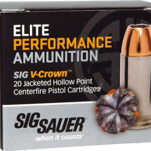 SIG AMMO 9MM 147GR ELITE - V-CROWN JHP 20RD 10BX/CS