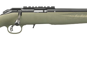 Ruger 8336 American Rimfire  Sports South Exclusive Full Size 17 HMR 9+1 18" Satin Blued Threaded Barrel, Blued Scope Rail Steel Receiver, OD Green Synthetic Adjustable Stock, Right Hand