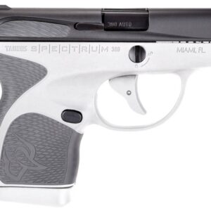 Taurus 1007031302 Spectrum 380 Automatic Colt Pistol (ACP) Double 2.80" 6+1 & 7+1 White Polymer Frame Gray Synthetic Grip Black Carbon Steel Slide