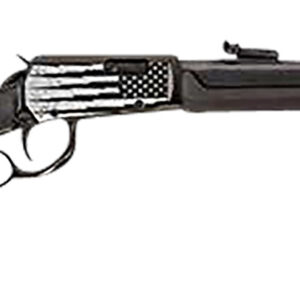 Rossi RL22W201SYEN18 Rio Bravo  Full Size, Lever Action 22 WMR 12+1, 20" Polished Black Steel Barrel, Polished Black w/Lighting US Flag Engraving Steel Receiver, Black Fixed Stock, Right Hand