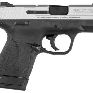 Smith & Wesson 13219 M&P Shield Micro-Compact Frame 9mm Luger 7+1/8+1, 3.10" Black Armornite Stainless Steel Barrel, Cerakote Serrated Aluminum Slide, Matte Black Polymer Frame, Thumb Safety