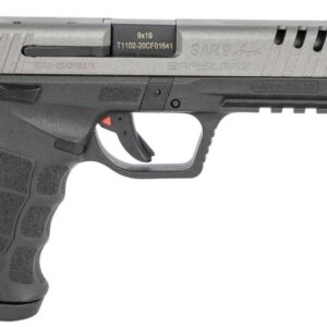 SAR SAR9 SPORT HGA 9MM 4.4 IN BBL BLK/PLATINUM 1/17RD 1/19RD MAG