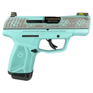 Ruger "Robin's Egg Blue Frame/Rose Slide" Max-9 Pro Handgun 9mm Luger 12/rd Magazines (2) 3.2" Barrel Optic Ready