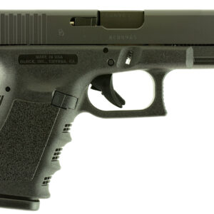 Glock UI1950203 G19 Gen3 Compact 9mm Luger 15+1 4.02" Black Steel Barrel, Matte Black Serrated Slide, Black Polymer Frame w/Accessory Rail, Black Finger Grooved Polymer Grip, USA Made